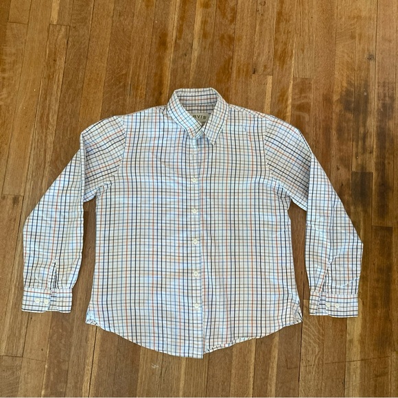 ORVIS Womens Multicolor Stripe Plaid Cotton Blend Button Front LS Shirt -12 READ - Picture 1 of 7